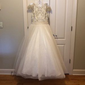 Champagne/ivory Tiffany girls pageant dress